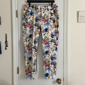 Tommy Bahama Floral Denim Ankle Pants - White Wash